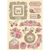Stamperia Colored Wooden Shapes - Shabby Rose - KLSP161