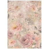 Stamperia A4 Rice Paper - Shabby Rose - Roses Pattern - DFSA4877