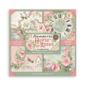 Stamperia Single Sided 12in x 12in Paper Pad - House of Roses - SBBXLB23