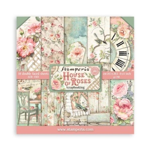 Stamperia Double Sided 8in x 8in Paper Pad - House of Roses - SBBS08