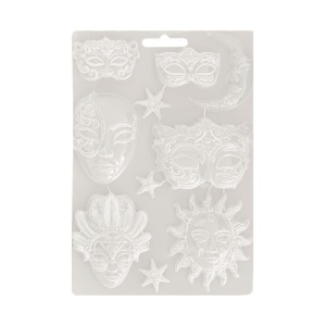 Stamperia A4 Soft Mould - Masquerade - Masks - K3PTA4586