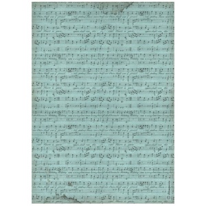 Stamperia A4 Rice Paper - Music - Background Score - DFSA4967