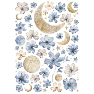 Stamperia A4 Rice Paper - Sun and Moon - DFSA4996