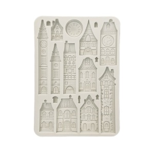 Stamperia A5 Silicone Mould - Gear up for Christmas - Cozy Houses - KACMA531