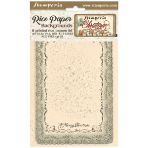 Stamperia A6 Rice Paper Backgrounds - Classic Christmas - DFSAK6028