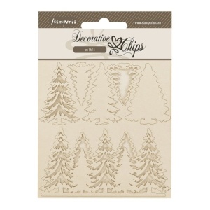 Stamperia Decorative Chips - Gear up for Christmas - Trees - SCB231