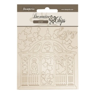 Stamperia Decorative Chips - House of Roses - Gazebo - SCB259