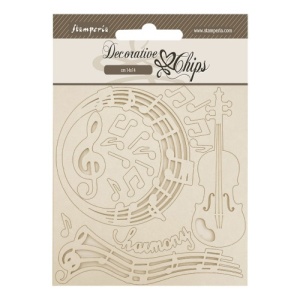 Stamperia Decorative Chips - Music - SCB245