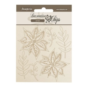 Stamperia Decorative Chips - The Nutcracker - Poinsettia - SCB230