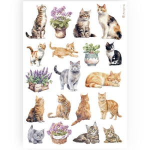 Stamperia A4 Rice Paper - Cats - DFSA4887