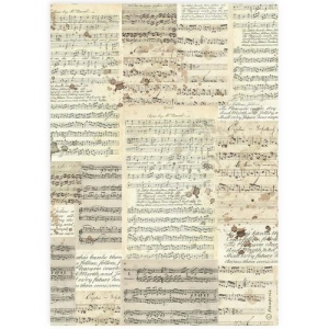 Stamperia A4 Rice Paper - Music - DFSA4915