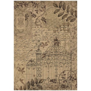 Stamperia A4 Rice Paper - Old Lace - Gate - DFSA4964