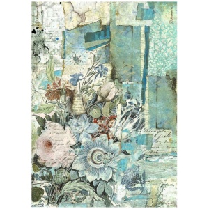 Stamperia A4 Rice Paper - Wonderland - Floral Corner - DFSA4932