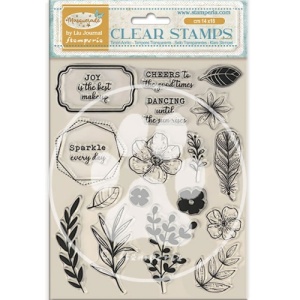 Stamperia Acrylic Stamp Set - Masquerade - Flowers and Leaves - WTK214