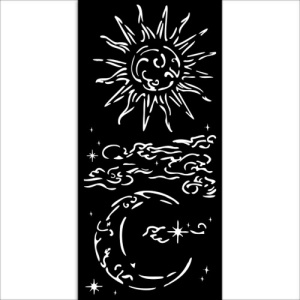 Stamperia Stencil - Masquerade - Sun and Moon - KSTDL112