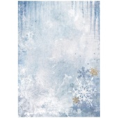 Stamperia A4 Rice Paper - Dewdrops - Snowflakes - DFSA4972