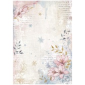 Stamperia A4 Rice Paper - Dewdrops - Flower Corner - DFSA4970