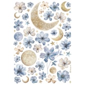 Stamperia A4 Rice Paper - Sun and Moon - DFSA4996