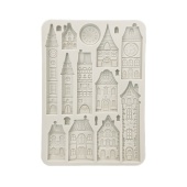 Stamperia A5 Silicone Mould - Gear up for Christmas - Cozy Houses - KACMA531