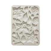 Stamperia A5 Silicone Mould - The Nutcracker - Poinsettia and Pinecones - KACMA535
