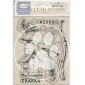 Stamperia Acrylic Stamp Set - Dewdrops - Nest Bird - WTK206