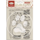 Stamperia Acrylic Stamp Set - Gear up for Christmas - Snowglobes - WTK197