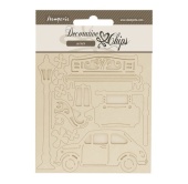 Stamperia Decorative Chips - Art of Travelling - Car - SCB250