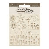 Stamperia Decorative Chips - Gear up for Christmas - Cozy Houses - SCB226