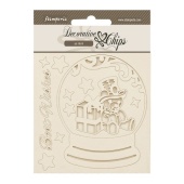 Stamperia Decorative Chips - Gear up for Christmas - Snowglobes - SCB225