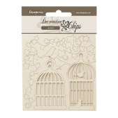 Stamperia Decorative Chips - Golden Harmony - Cages - SCB234