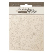 Stamperia Decorative Chips - Hidden Grove - Grass and Mushrooms - SCB256