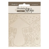 Stamperia Decorative Chips - Hidden Grove - Mushrooms - SCB257