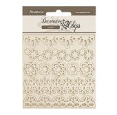 Stamperia Decorative Chips - Old Lace - Lace Borders - SCB243