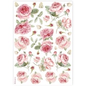 Stamperia A4 Rice Paper - English Roses Pattern - DFSA4903