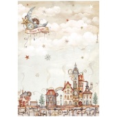 Stamperia A4 Rice Paper - Gear up for Christmas - Cozy Houses - DFSA4936