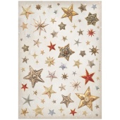 Stamperia A4 Rice Paper - Gear up for Christmas - Stars - DFSA4933