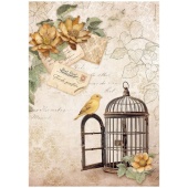 Stamperia A4 Rice Paper - Golden Harmony - Cage - DFSA4950