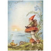 Stamperia A4 Rice Paper - Hidden Grove - Gnome - DFSA41017