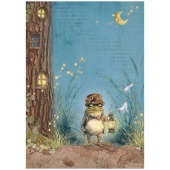 Stamperia A4 Rice Paper - Hidden Grove - Mr Frog - DFSA41013