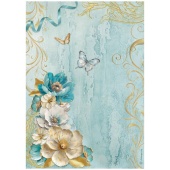 Stamperia A4 Rice Paper - Masquerade - Flowers Corner - DFSA4986