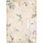 Stamperia A4 Rice Paper - Secret Diary - Leaves - DFSA4866