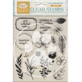 Stamperia Acrylic Stamp Set - Masquerade - Flowers and Leaves - WTK214